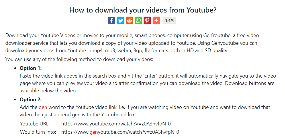 Steps to download GenYouTube