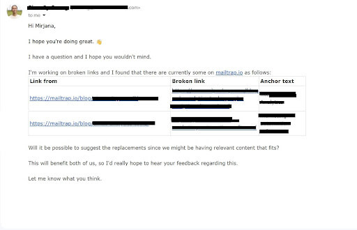 broken link-building outreach template example