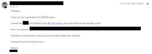 Link insertion email campaign