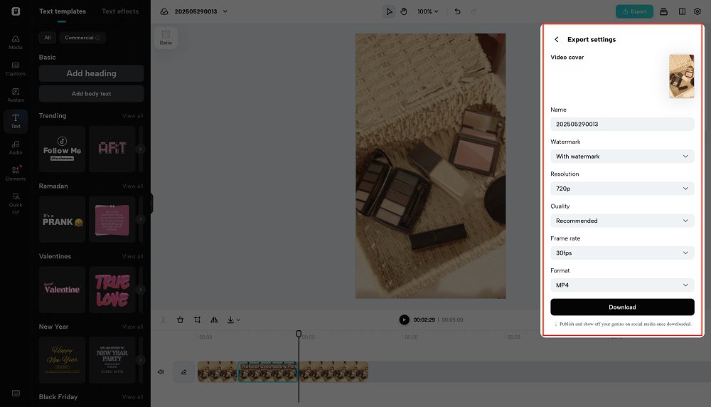 Exporting and sharing with ease