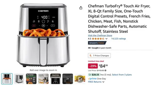 CHEFMAN air fryer product listing