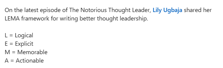 Thoughtful Leadership Content Criteria