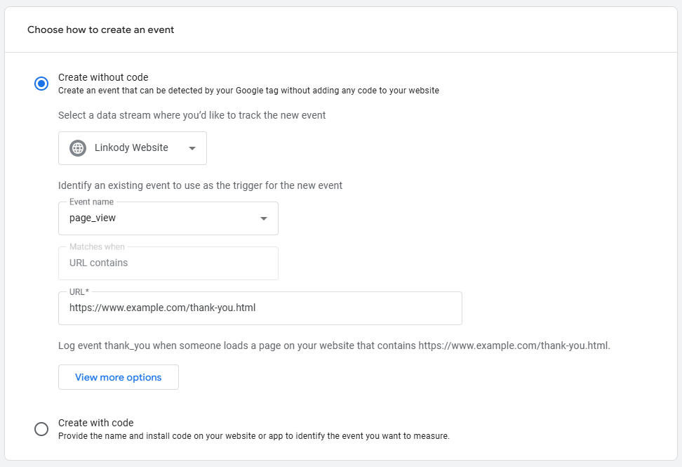 Choose How to Create an Event