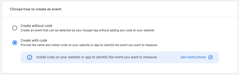 Choose How to Create an Event