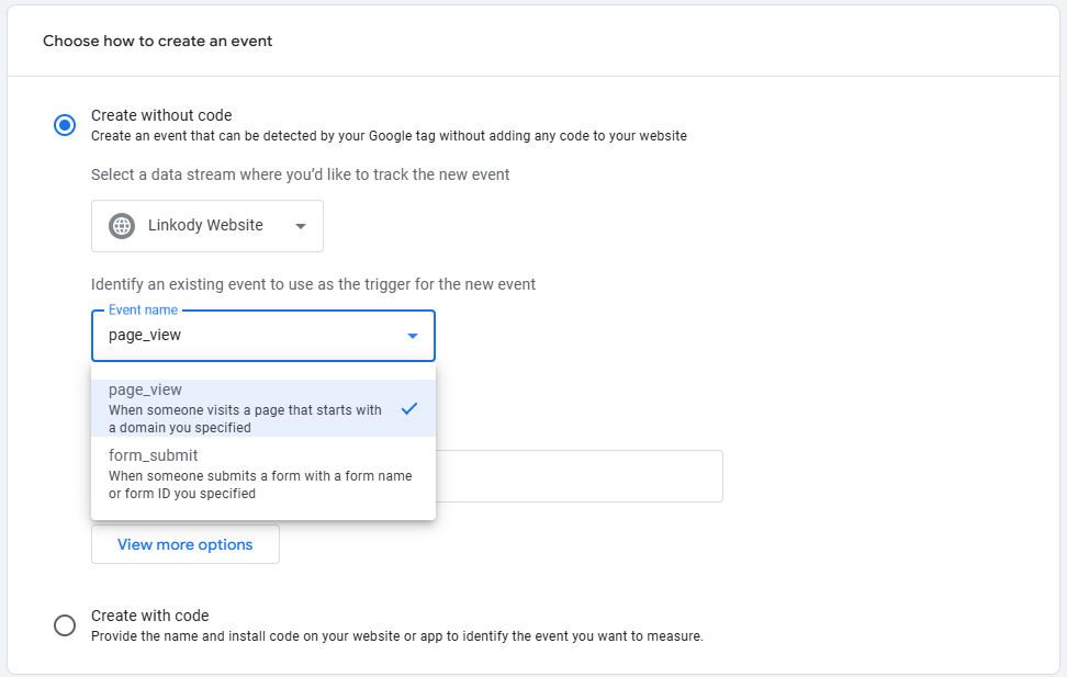 Choose How to Create an Event