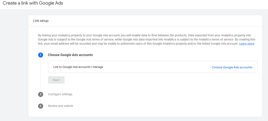 Creating Link with Google Leads